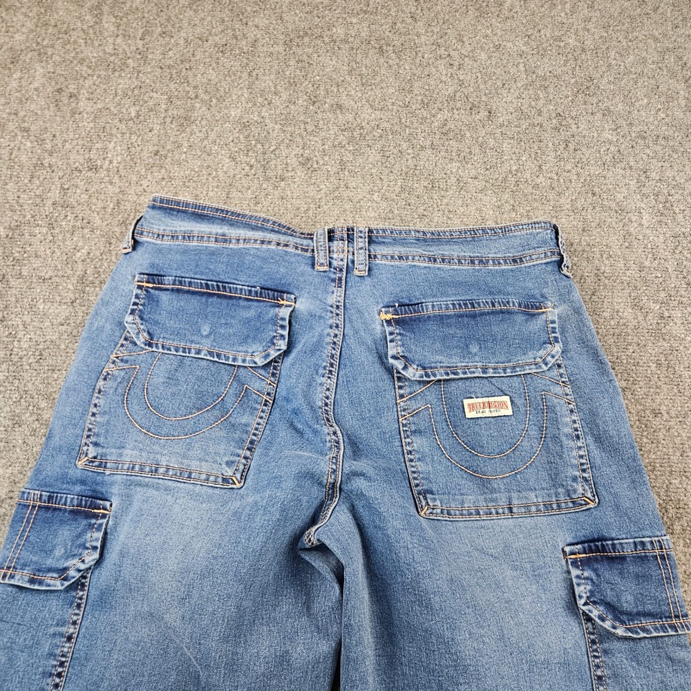 True Religion Denim Cargo SN Straight Jeans Medium Tide Wash 600325R4 Sz 29 NWT - Picture 12 of 14